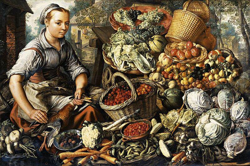 Joachim Beuckelaer Market Woman with Fruit, Vegetables and Poultry